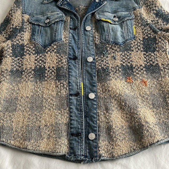 Pilcro bohemian/vintage style denim-knit jacket small - Picture 14 of 15